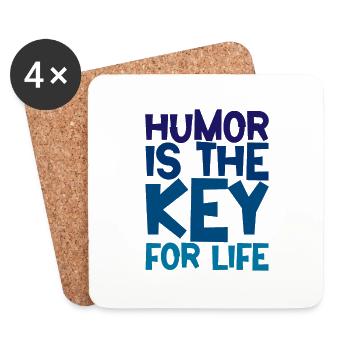 Humor Is The Key For Life 2 - Untersetzer (4er-Set) - Weiß - Vorne