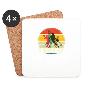 Basketball Idée cadeau Sport Design - Dessous de verre (lot de 4) - blanc - Devant