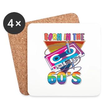 CASSETTE NÉE DANS LES ANNÉES 60 - Dessous de verre (lot de 4) - blanc - Devant