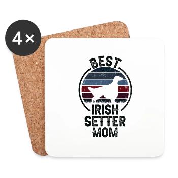 Dog Mama - Setter irlandais - Dessous de verre (lot de 4) - blanc - Devant