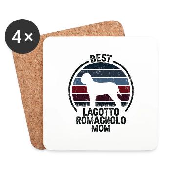 Maman chien - Lagotto Romagnolo - Dessous de verre (lot de 4) - blanc - Devant