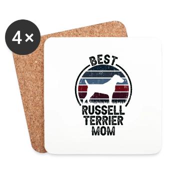 Hund Mom - Russell Terrier - Untersetzer (4er-Set) - Weiß - Vorne