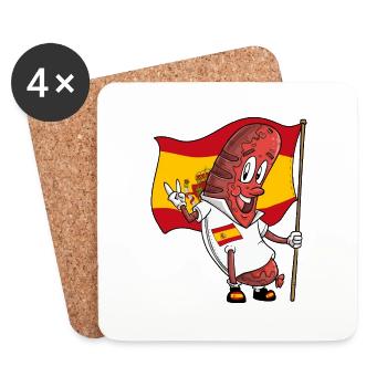 Spanische Schweinsbratwurst - Untersetzer (4er-Set) - Weiß - Vorne