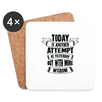 Motivational Wisdom Motivator Knowledge - Coasters (set of 4) - white - Front