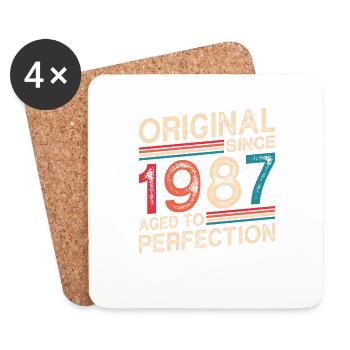 Original Depuis 1987 Vieilli À La Perfection - Dessous de verre (lot de 4) - blanc - Devant