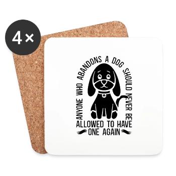 Anyone Who Abandons Pets Adopt Rescue Animal Lover - Untersetzer (4er-Set) - Weiß - Vorne