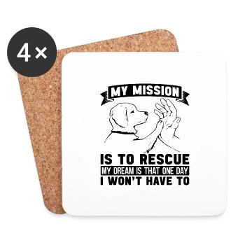 My Mission Is To Abandoned Pets Adopt Animal Lover - Coasters (set of 4) - white - Front