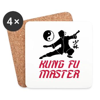 kung fu master / cadeau humour karaté - Dessous de verre (lot de 4) - blanc - Devant