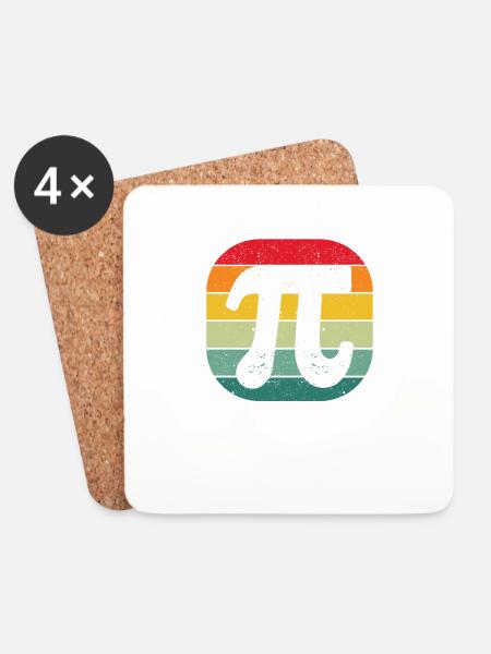Lustige Vintage Pi Day Nerd Geek Pie 3.14 - Untersetzer (4er-Set) - Weiß
