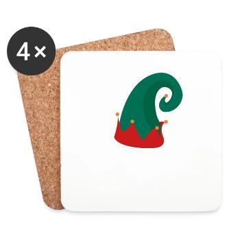 Joyeux Noël Drôle de Chemise de Noël - Dessous de verre (lot de 4) - blanc - Devant
