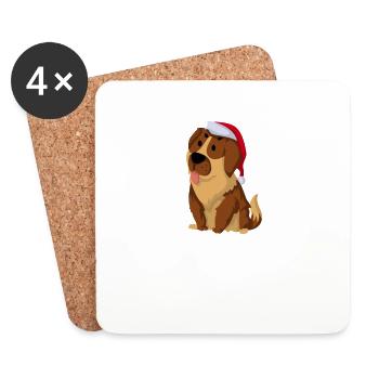 Joyeux Noël Drôle de Chemise de Noël - Dessous de verre (lot de 4) - blanc - Devant