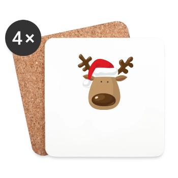 Joyeux Noël Drôle de Chemise de Noël - Dessous de verre (lot de 4) - blanc - Devant