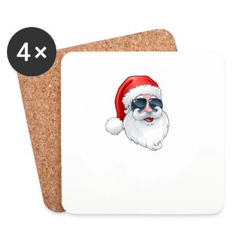 Joyeux Noël Drôle de Chemise de Noël - Dessous de verre (lot de 4) - blanc - Devant