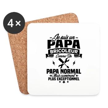 Un papa bricoleur comme un papa normal - Dessous de verre (lot de 4) - blanc - Devant