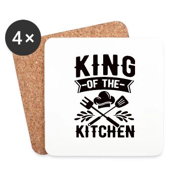 Chef Beanie Chef Cuisine Cinq Étoiles Or 5 - Dessous de verre (lot de 4) - blanc - Devant
