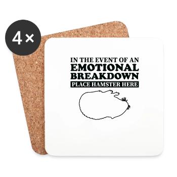 Émotionnel - Papa Mama Hamster - Dessous de verre (lot de 4) - blanc - Devant