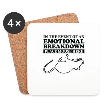 Émotionnel - Papa Mama Mouse - Dessous de verre (lot de 4) - blanc - Devant