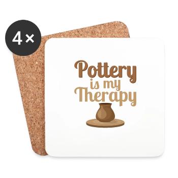 La poterie est ma thérapie Artiste céramiste Fabricant de pots - Dessous de verre (lot de 4) - blanc - Devant