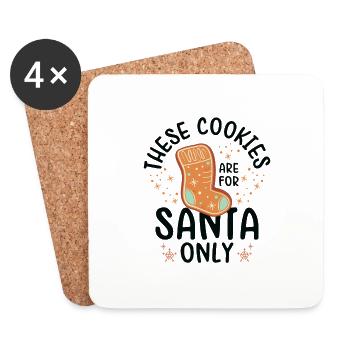 Biscuits de Noël Pâtisserie des Fêtes Dessert gourmand - Dessous de verre (lot de 4) - blanc - Devant