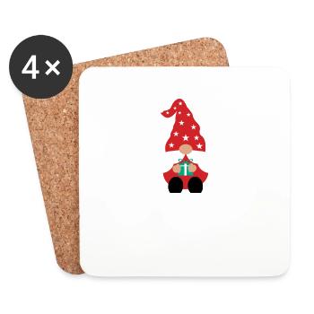 Joyeux Noël Drôle de Chemise de Noël - Dessous de verre (lot de 4) - blanc - Devant