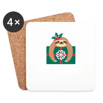 Joyeux Noël Drôle de Chemise de Noël - Dessous de verre (lot de 4) - blanc - Devant