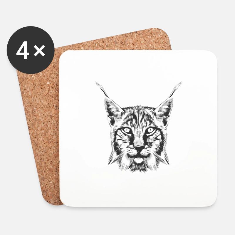 Luchs - Untersetzer (4er-Set) - Weiß