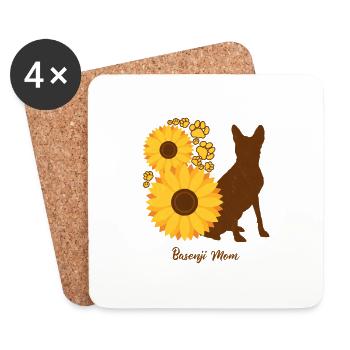 Mère Tournesol - Basenji - Dessous de verre (lot de 4) - blanc - Devant