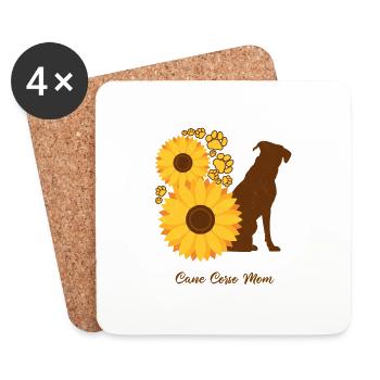 Mère Tournesol - Cane Corso - Dessous de verre (lot de 4) - blanc - Devant