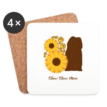 Mère Tournesol - Chow Chow - Dessous de verre (lot de 4) - blanc - Devant