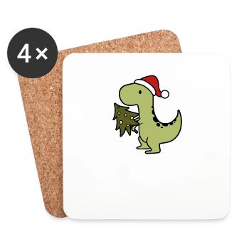 Joyeux Noël Drôle de Chemise de Noël - Dessous de verre (lot de 4) - blanc - Devant
