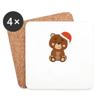 Joyeux Noël Drôle de Chemise de Noël - Dessous de verre (lot de 4) - blanc - Devant