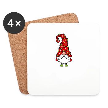 Joyeux Noël Drôle de Chemise de Noël - Dessous de verre (lot de 4) - blanc - Devant