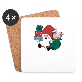Joyeux Noël Drôle de Chemise de Noël - Dessous de verre (lot de 4) - blanc - Devant