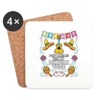 Ne me faites pas utiliser ma voix mexicaine Mexico Pride - Dessous de verre (lot de 4) - blanc - Devant