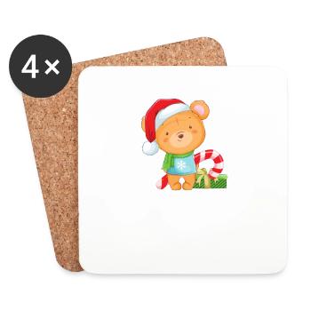 Joyeux Noël Drôle de Chemise de Noël - Dessous de verre (lot de 4) - blanc - Devant