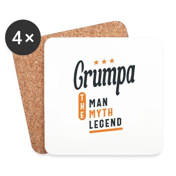 Grumpa The Man Myth Legend - Grandpa Dad - Coasters (set of 4) - white - Front