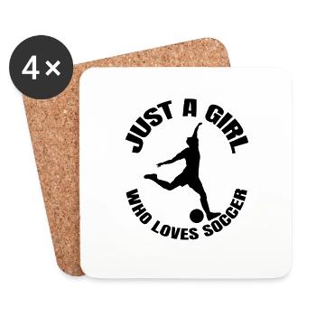 Soccer Girls Soccer Coach Woman Soccer Player - Coasters (set of 4) - white - Front