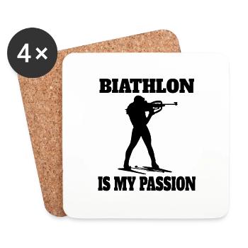 Biathlon Skier Gift Biathlete Winter Sports - Coasters (set of 4) - white - Front