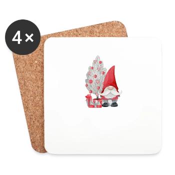 Joyeux Noël Drôle de Chemise de Noël - Dessous de verre (lot de 4) - blanc - Devant