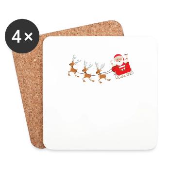 Joyeux Noël Drôle de Chemise de Noël - Dessous de verre (lot de 4) - blanc - Devant