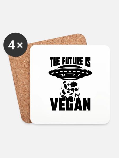 The Future Is Vegan Diet Meatless Vegan Diet Lover - Untersetzer (4er-Set) - Weiß