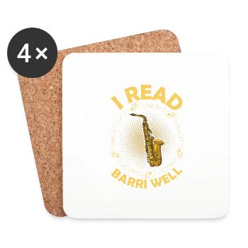 I Read Barri Well Saxophone Player Saxophonist - Untersetzer (4er-Set) - Weiß - Vorne