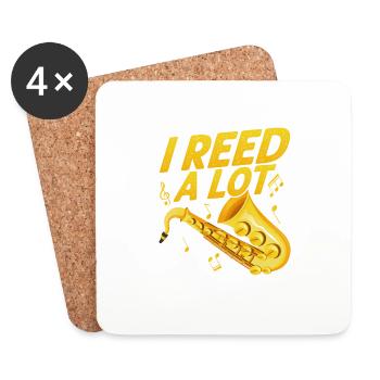 I Reed A Lot Saxophonist Marching Band Saxophone P - Dessous de verre (lot de 4) - blanc - Devant