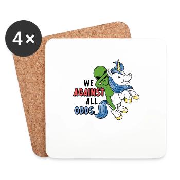 Rainbow Animal Fairy Unicorn Lover Alien Magical - Coasters (set of 4) - white - Front