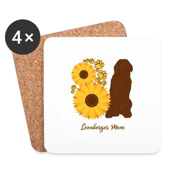 Mère Tournesol - Leonberger - Dessous de verre (lot de 4) - blanc - Devant
