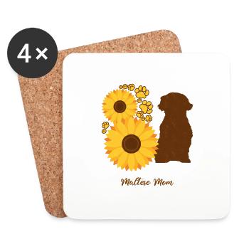 Mère Tournesol - Maltais - Dessous de verre (lot de 4) - blanc - Devant
