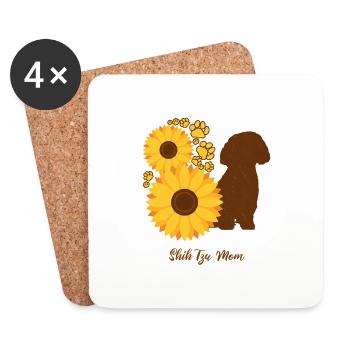 Mère Tournesol - Shih Tzu - Dessous de verre (lot de 4) - blanc - Devant
