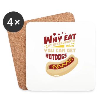 Hot Dogs cool saying - Coasters (set of 4) - white - Front
