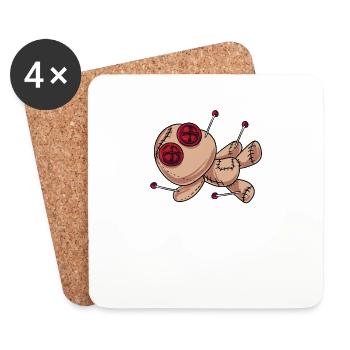 Denken Sie an Voodoo Doll Design - Untersetzer (4er-Set) - Weiß - Vorne