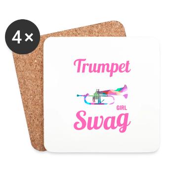Trumpet Girl Just a Normal Girl But With More Swag - Untersetzer (4er-Set) - Weiß - Vorne